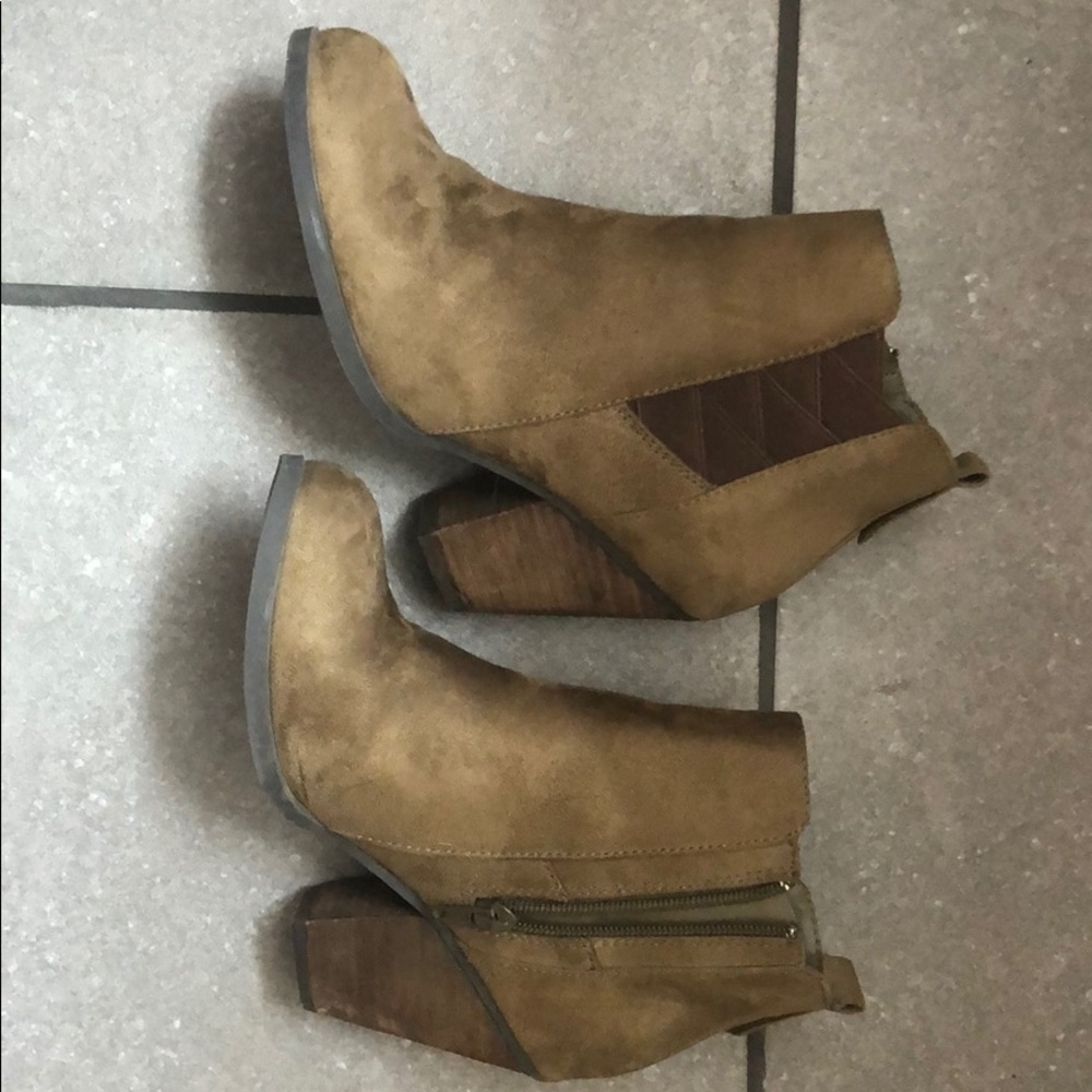 Faux suede booties